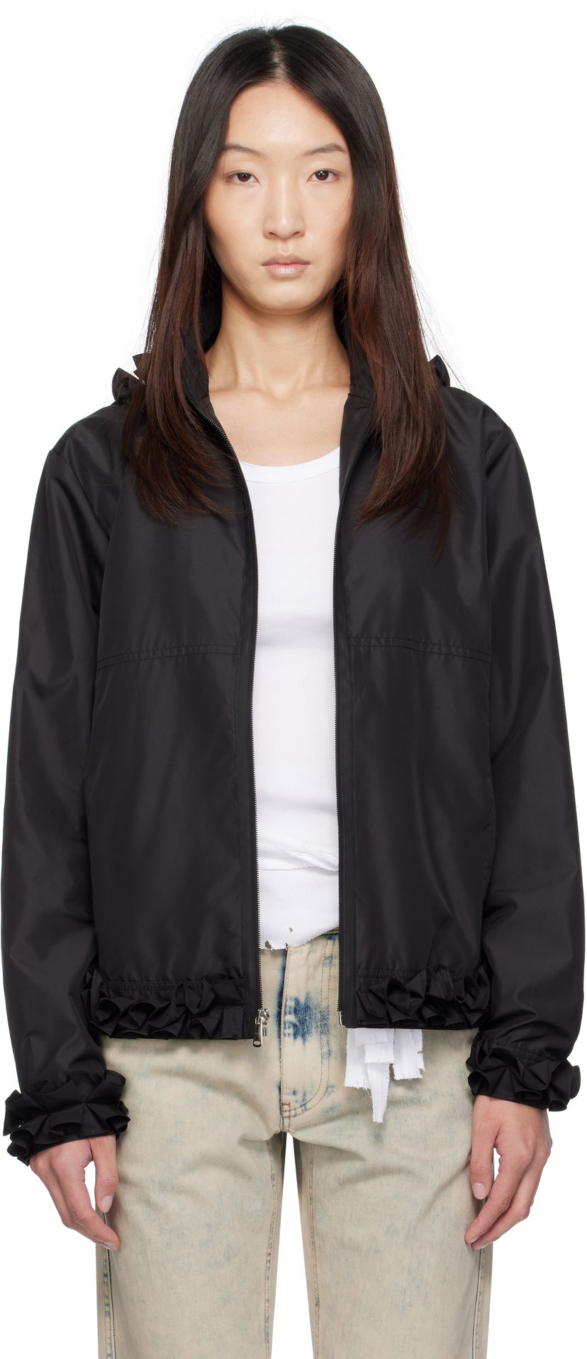 Jacka Coperni Coperni Pleated Ribbon Jacket Svart | COPOW43F3037