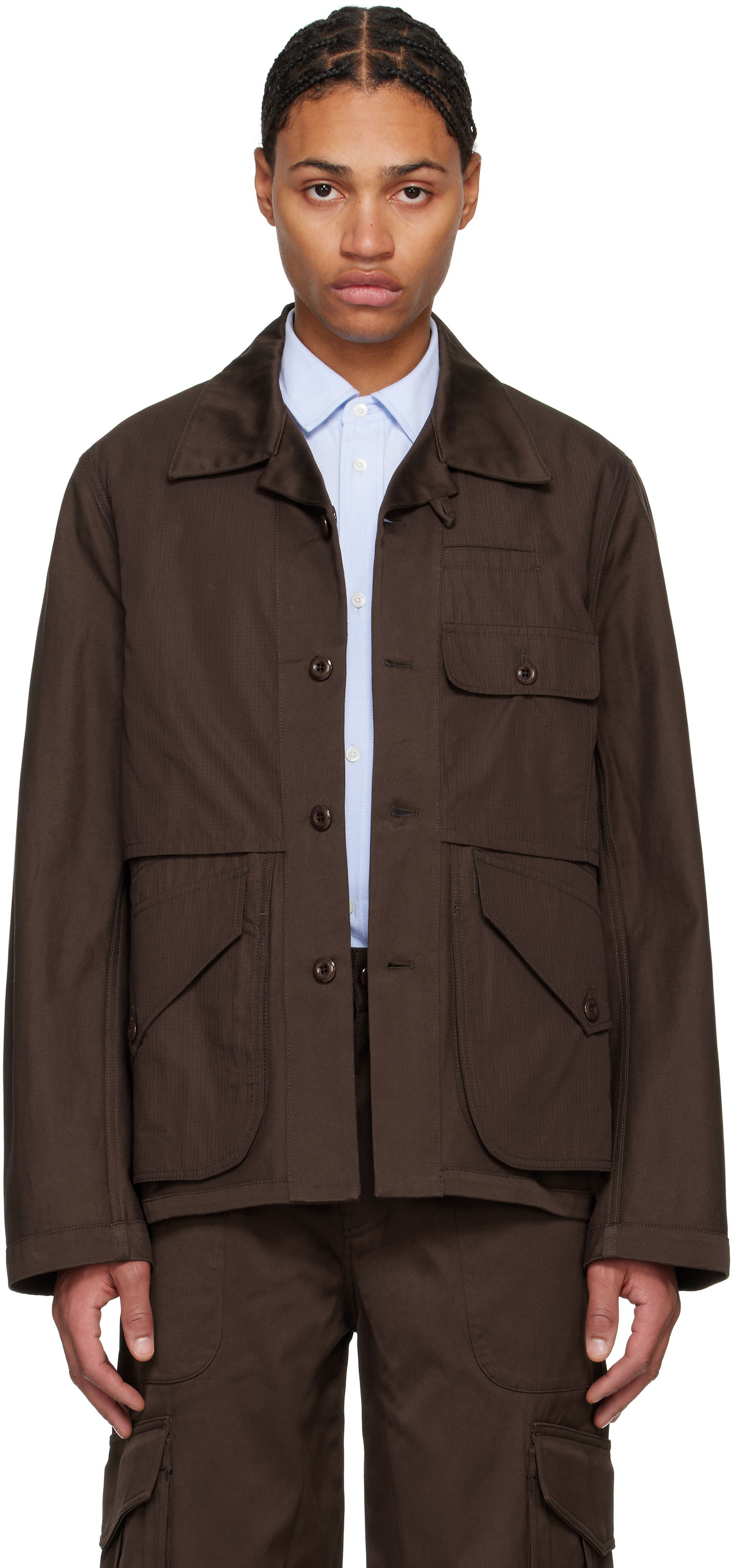 Jacka KENZO Reversible Workwear Jacket Brun | FF55VE2309GF, 0