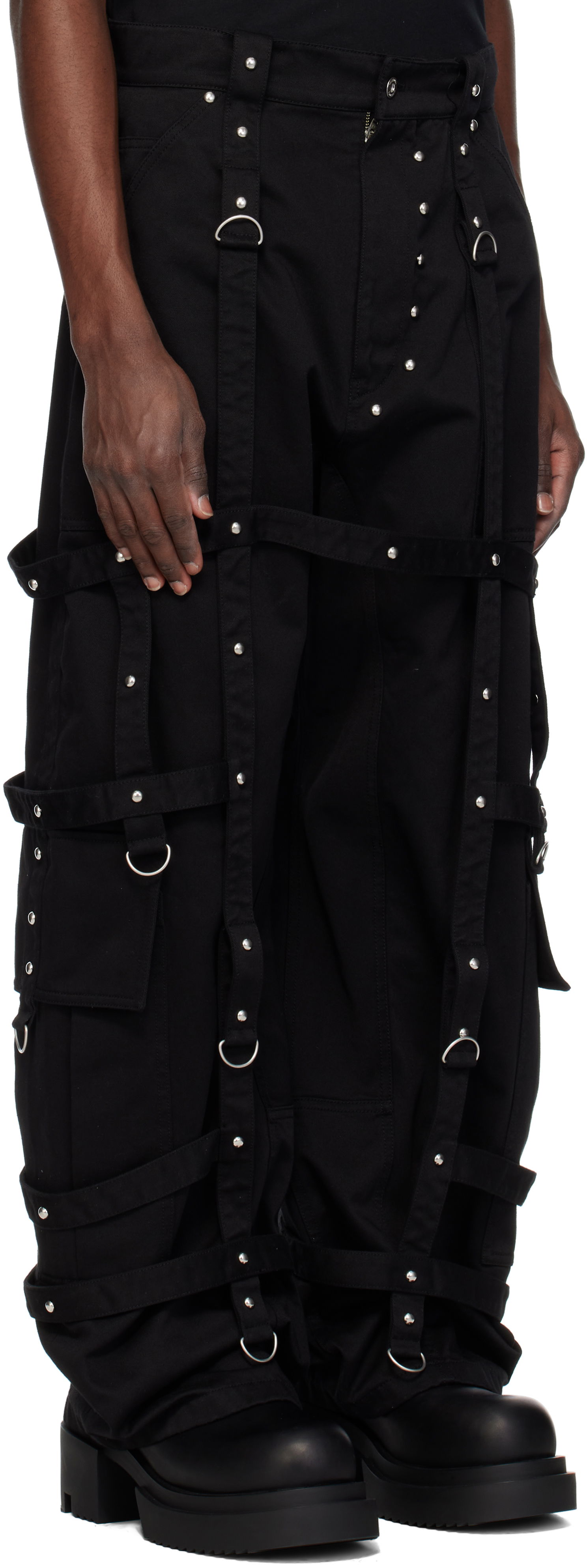 Cargo byxor We11done We11done Strapped Cargo Pants Svart | WD-PT0-25-246-M-BK, 1