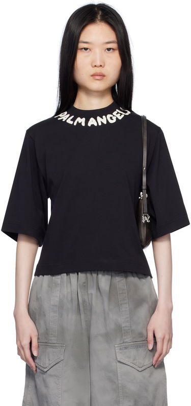 T-shirt Palm Angels Cropped Logo T-Shirt Svart | PWAA020S25JER0031003, 0