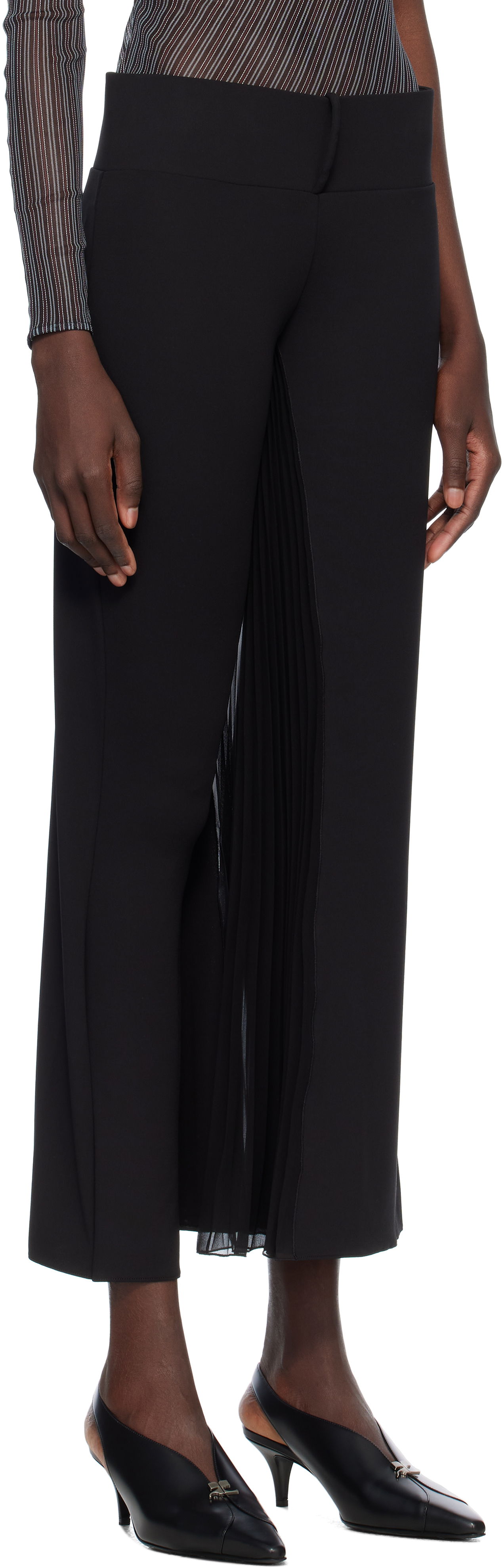 Byxor Courrèges Courrèges Infinity Pleats Jersey Trousers Svart | 225JPA325JS0220, 1