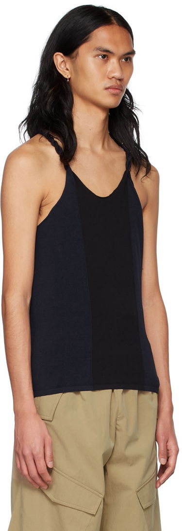 Linne Dion Lee Cotton Blend Tie-Strap Tank Top Mörkblå | C7057S22, 4