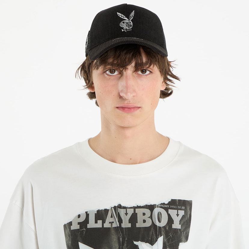 Keps Footshop Playboy x FTSHP Corduroy Trucker Black Svart | FTSHP_533