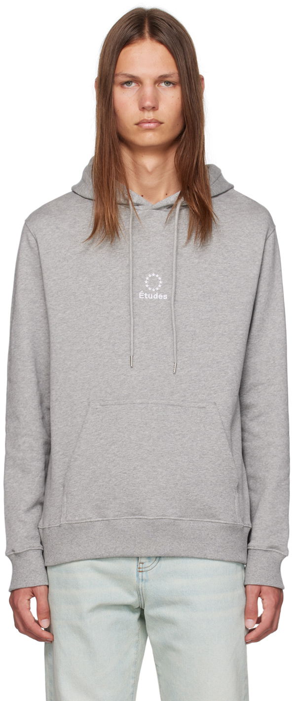Sweatshirt Études Hoodie With Logo Print Grå | C00ME252A02282, 0