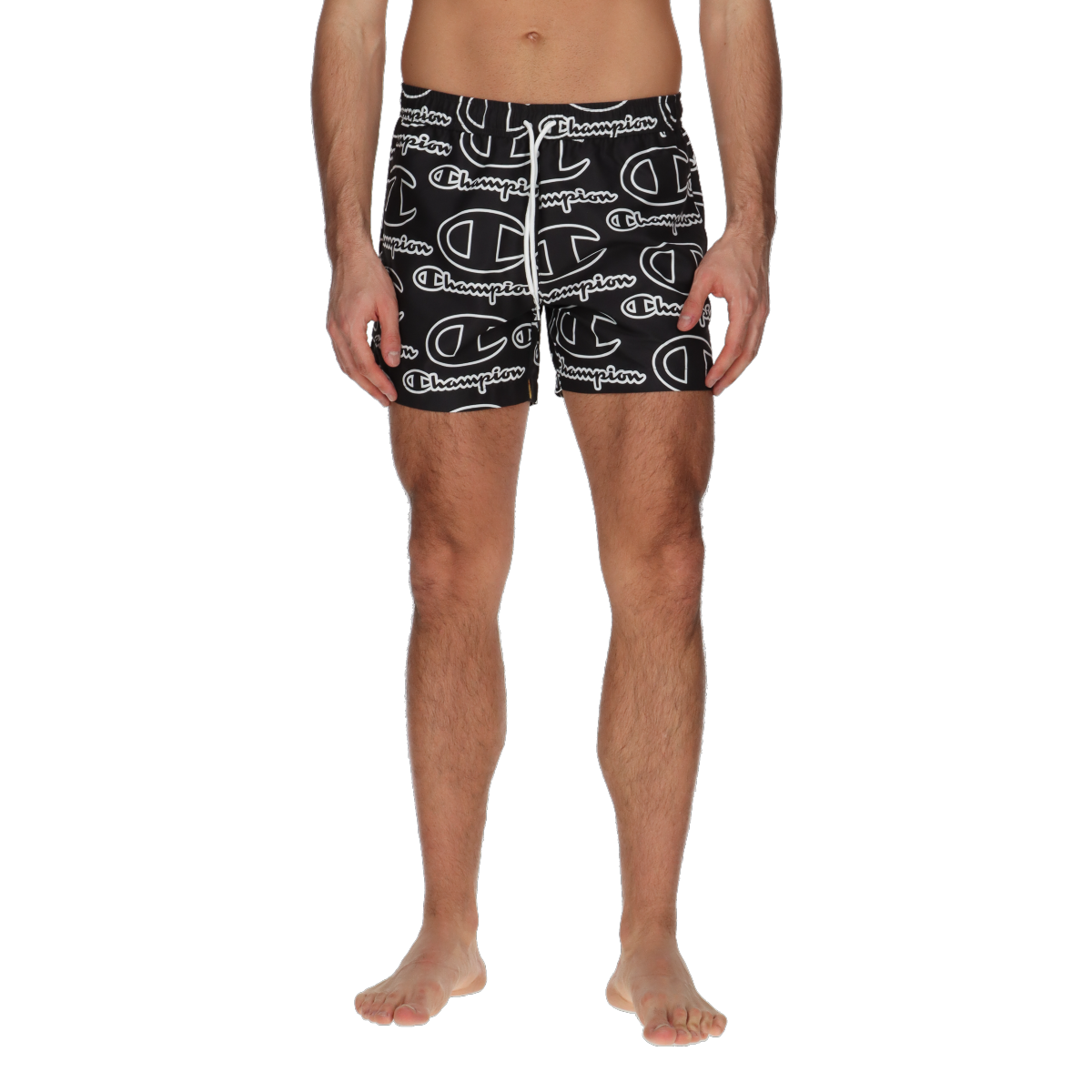 Badkläder Champion Easy Logo Pattern Swim Shorts Svart | 220538-KK001, 0