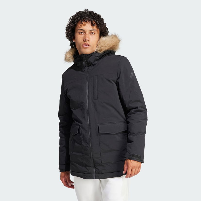 Parkas adidas Performance Hooded Parka With Faux Fur Svart | IK0553