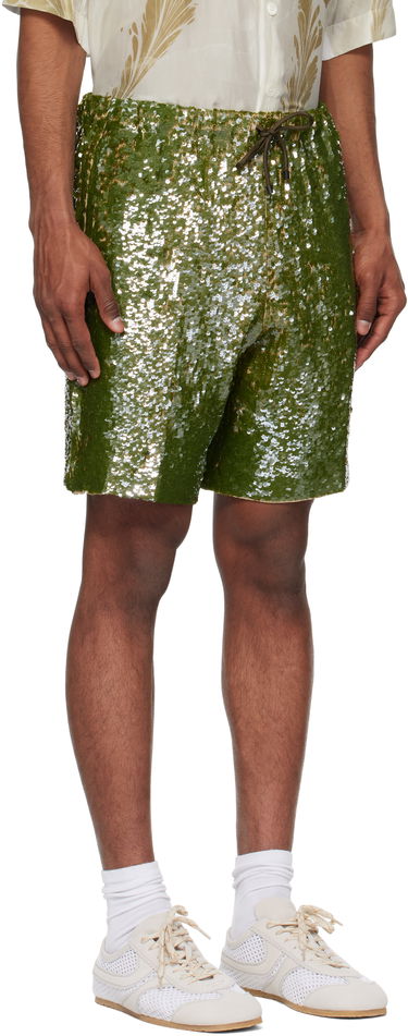 Shorts Dries Van Noten Dries Van Noten Sequin Shorts Grön | 251-080973-1480, 1