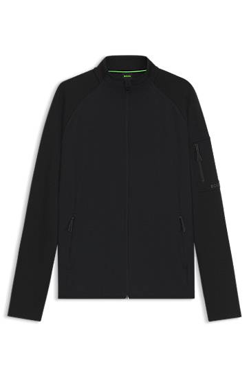 Sweatshirt BOSS Regular-Fit Zip-Up Sweatshirt with Reflective Details Svart | 50543906, 0