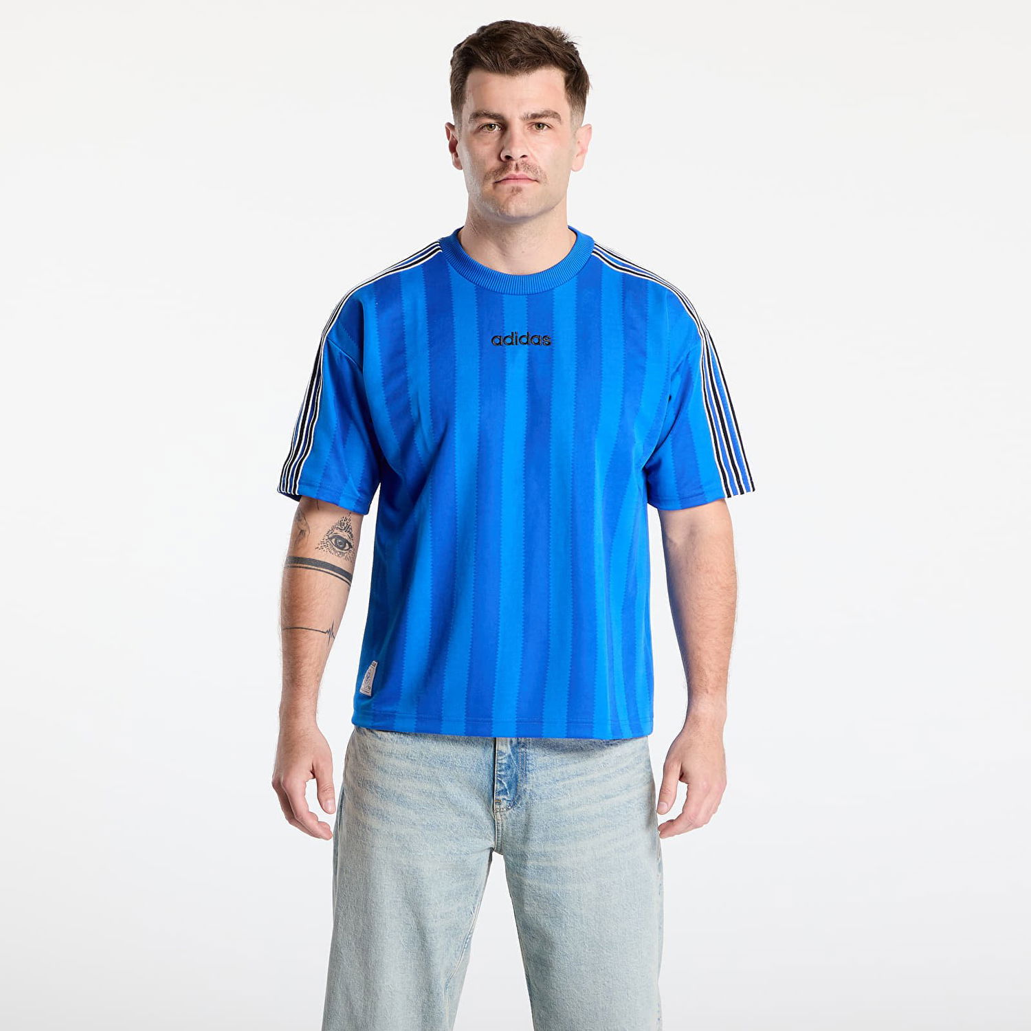 T-shirt adidas Originals 90s Stripe Jersey T-shirt Blå | JX3069, 0