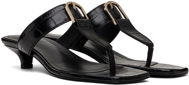 Tillbehör TOTEME TOTEME 'The Belted Croco' Heeled Sandals Svart | 242-WAS2043-LE0023, 3