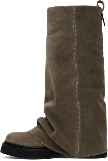 Kläder The Attico Attico Robin Suede Combat Boots Grå | 250WSH00798 LBT040AA, 2