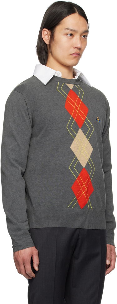 Sweater Vivienne Westwood Vivienne Westwood Argyle Round Neck Sweater Grå | 2701002D-Y003D-, 1