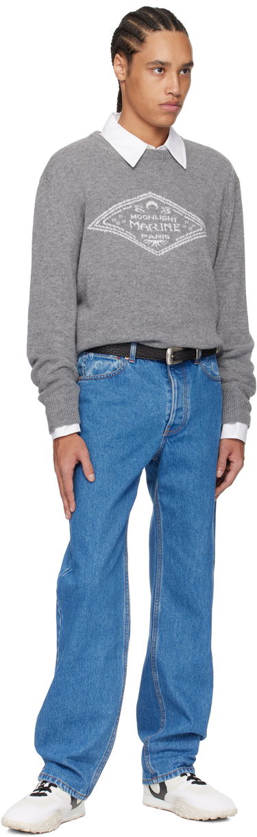 Jeans Marine Serre Marine Serre Moon Laser Loose Denim Jeans Blå | MPA066A CDEN0002, 3