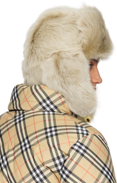 Hatt Burberry Burberry Shearling Trapper Hat Beige | 8114666, 2