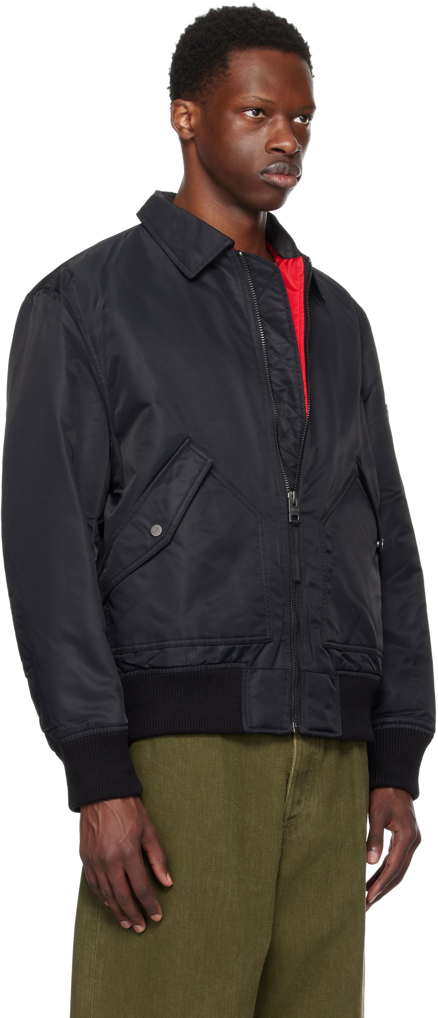 Bomberjacka BOSS HUGO Recycled Nylon Bomber Jacket Svart | 50541604, 1