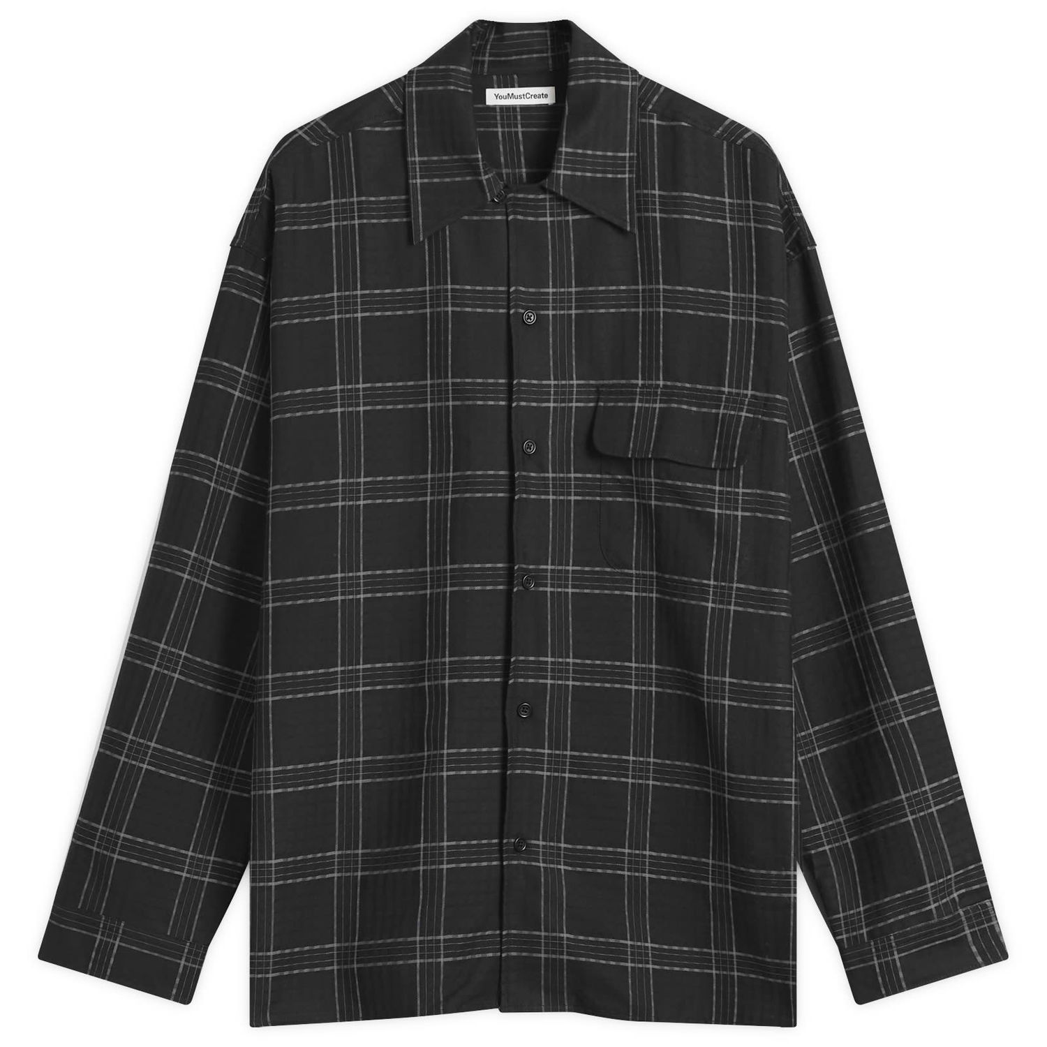 Skjorta YMC Wray Checked Shirt, Size X-Small Svart | Q2ZAJ-01, 1