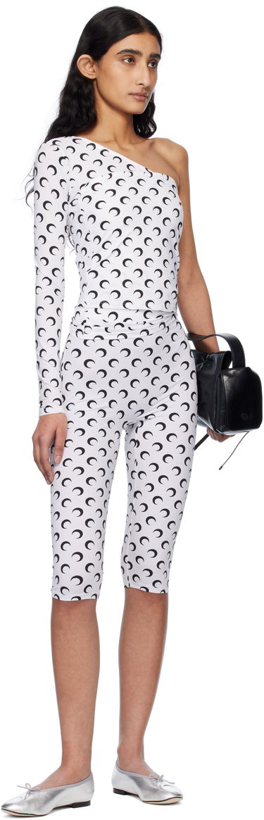 Damasker Marine Serre Marine Serre Moon Print Jersey Capri Leggings Vit | WPA157A CJER0001, 3