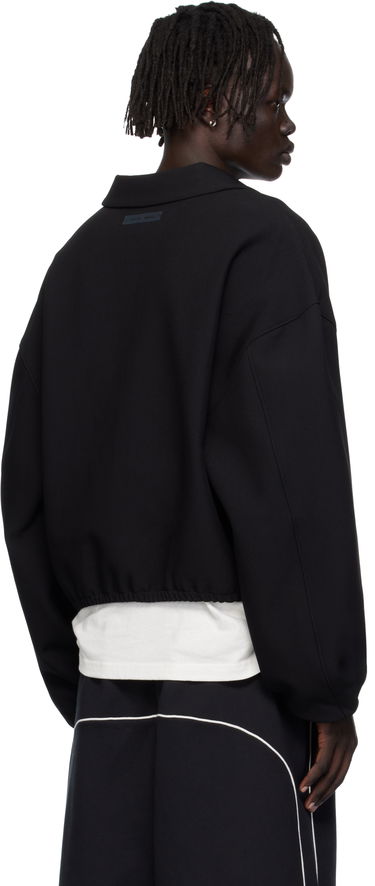 Jacka Fear of God ESSENTIALS Bonded Canvas Zip-Up Jacket Svart | 202SP258060F, 2