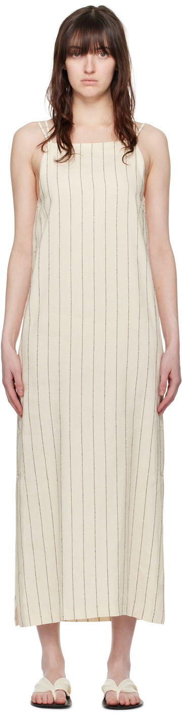 Klä Loulou de Saison Loulou de Saison Etta Striped Midi Dress Beige | ETTA