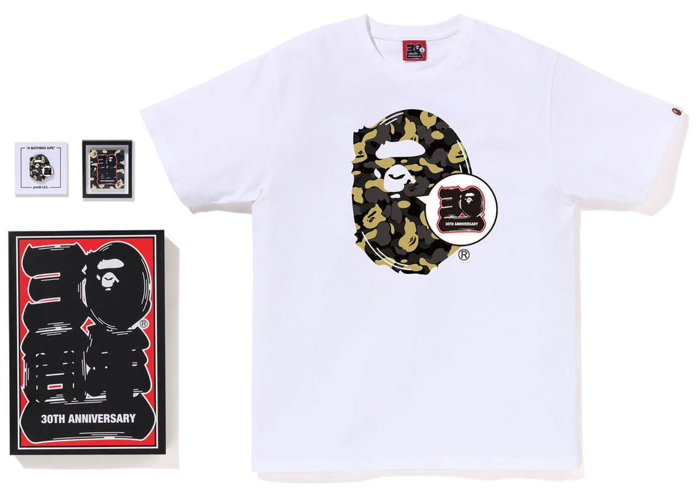 T-shirt BAPE Store Madison Avenue 30th Anniversary Ape Head Tee Set Vit | 1J22-110-041, 0