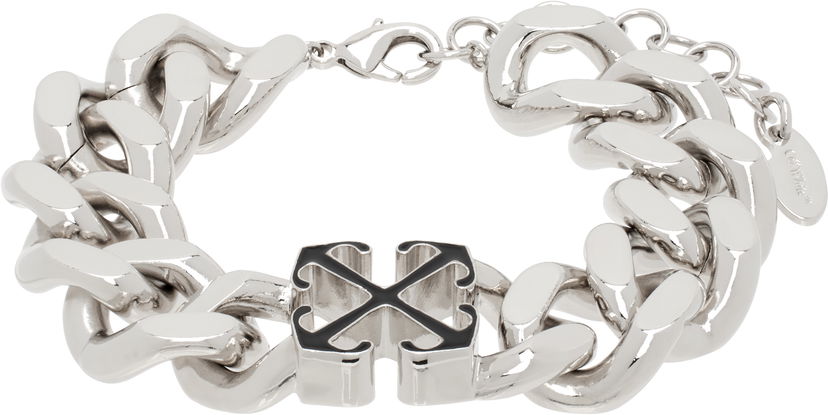 Armband Off-White Enamel Arrow Chain Bracelet Metallisk | OMOA106C99MET0017210