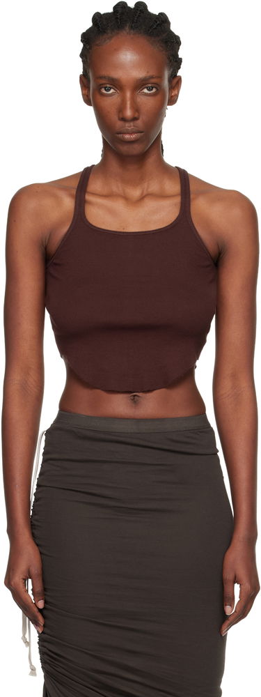 Linne Rick Owens DRKSHDW Concordians Basic Rib Tank Top Brun | DS02E7100 RN, 0