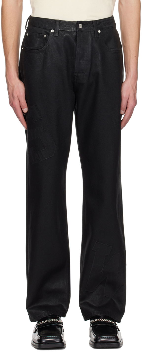 Jeans Saintwoods Waxed Black Jeans Svart | SW01607