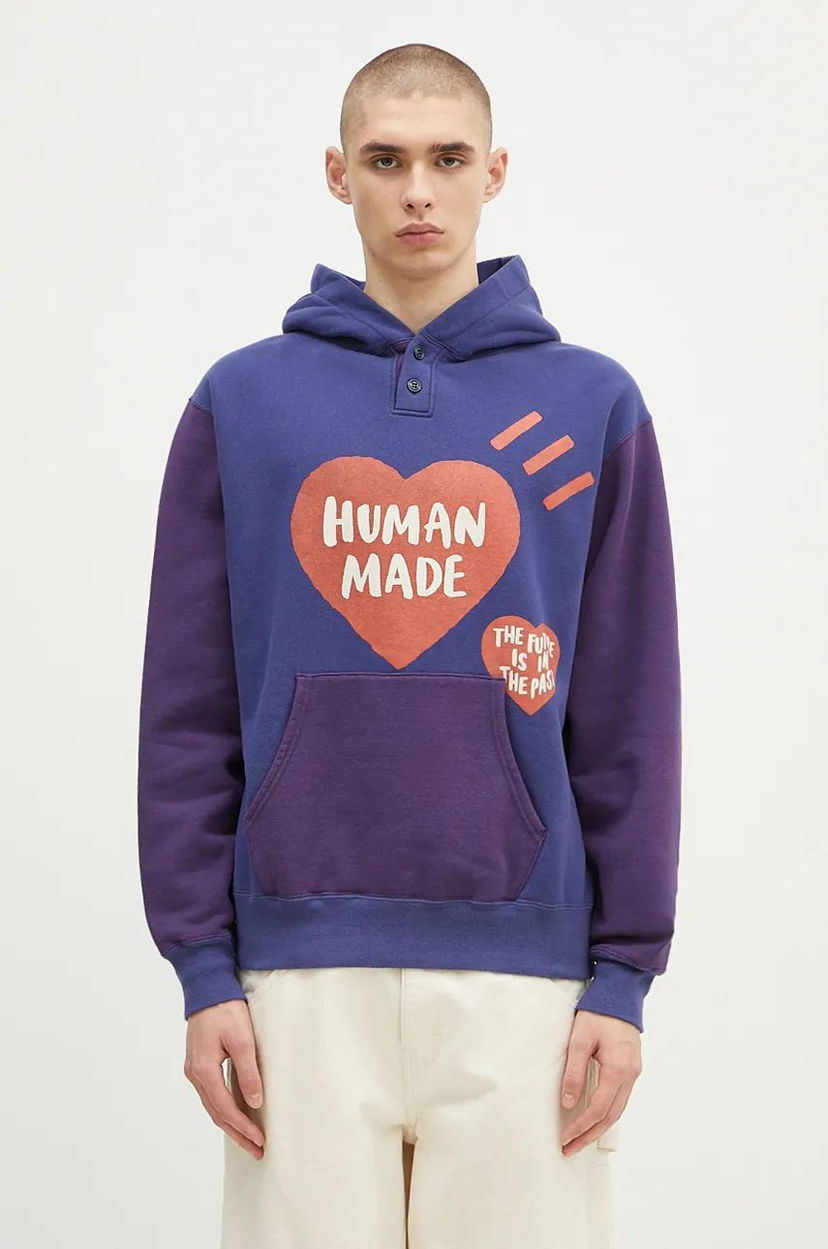 Sweatshirt Human Made Colorblock Hoodie With Print Purpur | HM28CS023