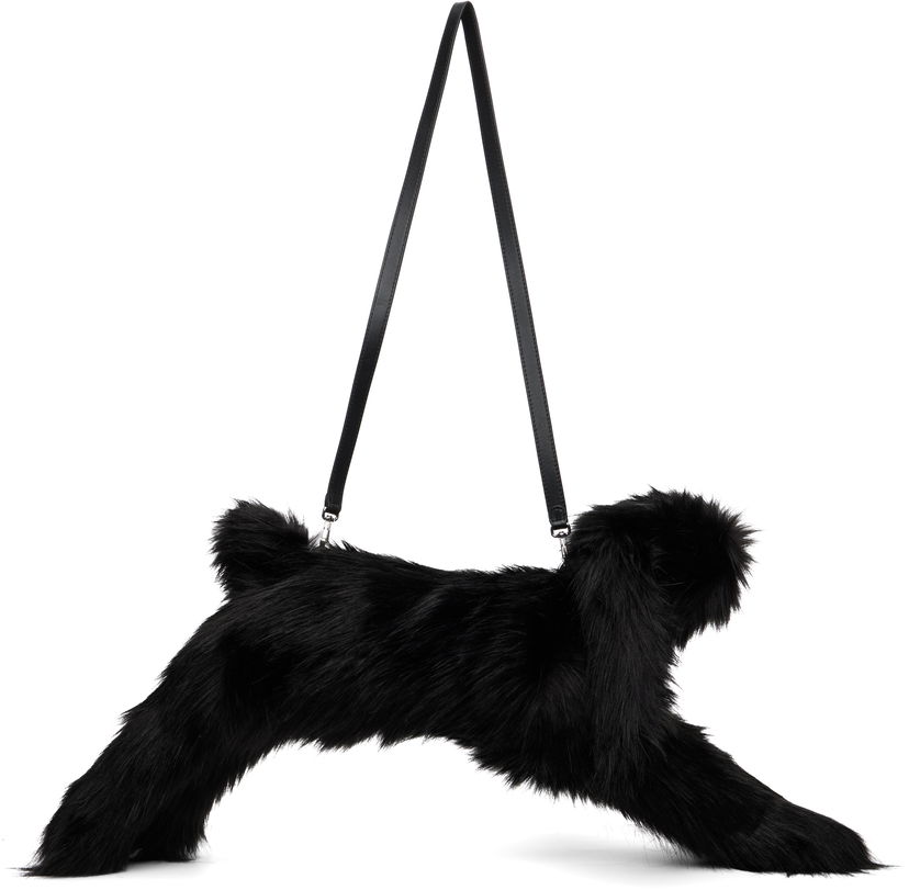Axelväska Simone Rocha Simone Rocha Faux Fur Hare Crossbody Bag Svart | BAG197B 0815