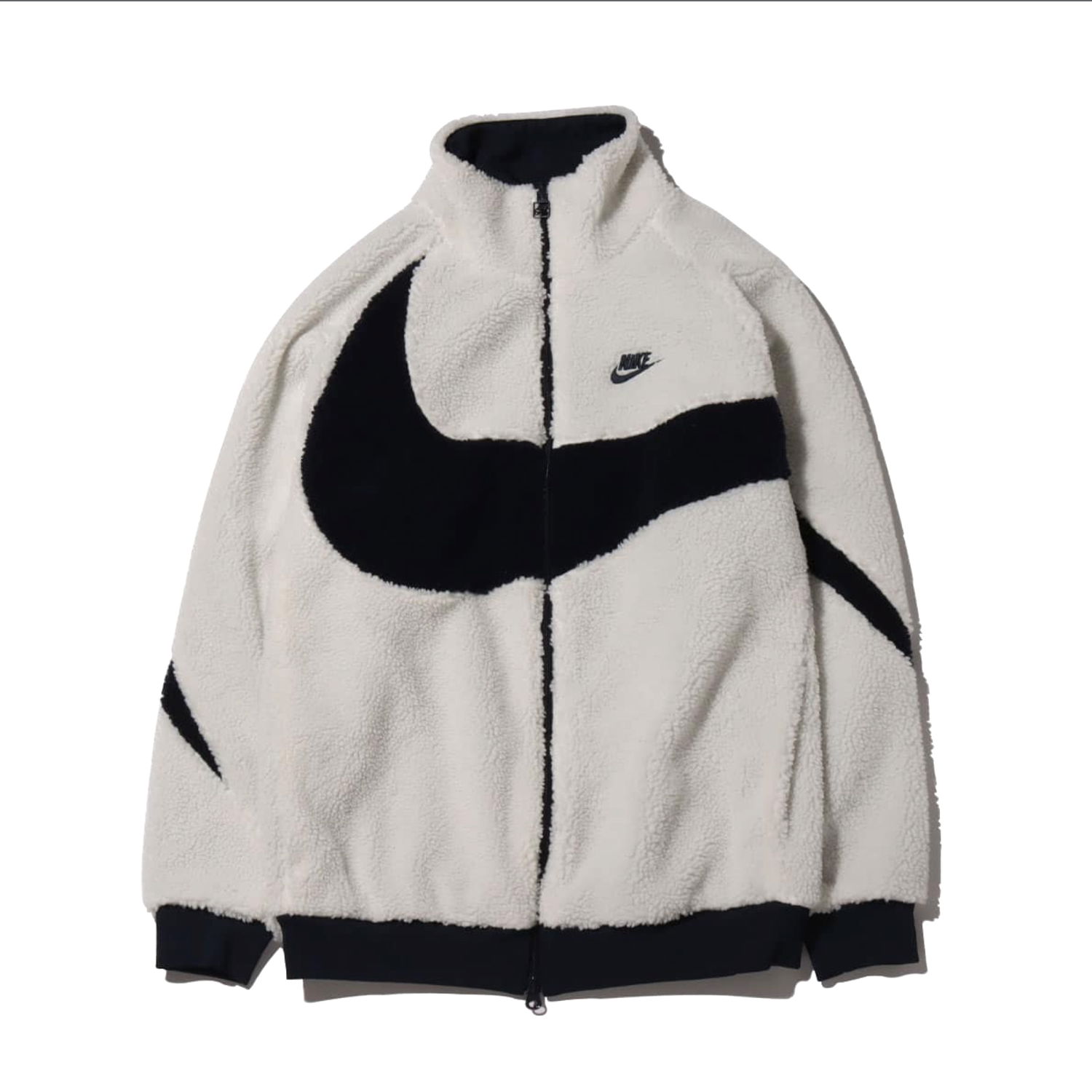 Jacka Nike Big Swoosh Reversible Boa Jacket White Black Grå | BQ6546-114, 0