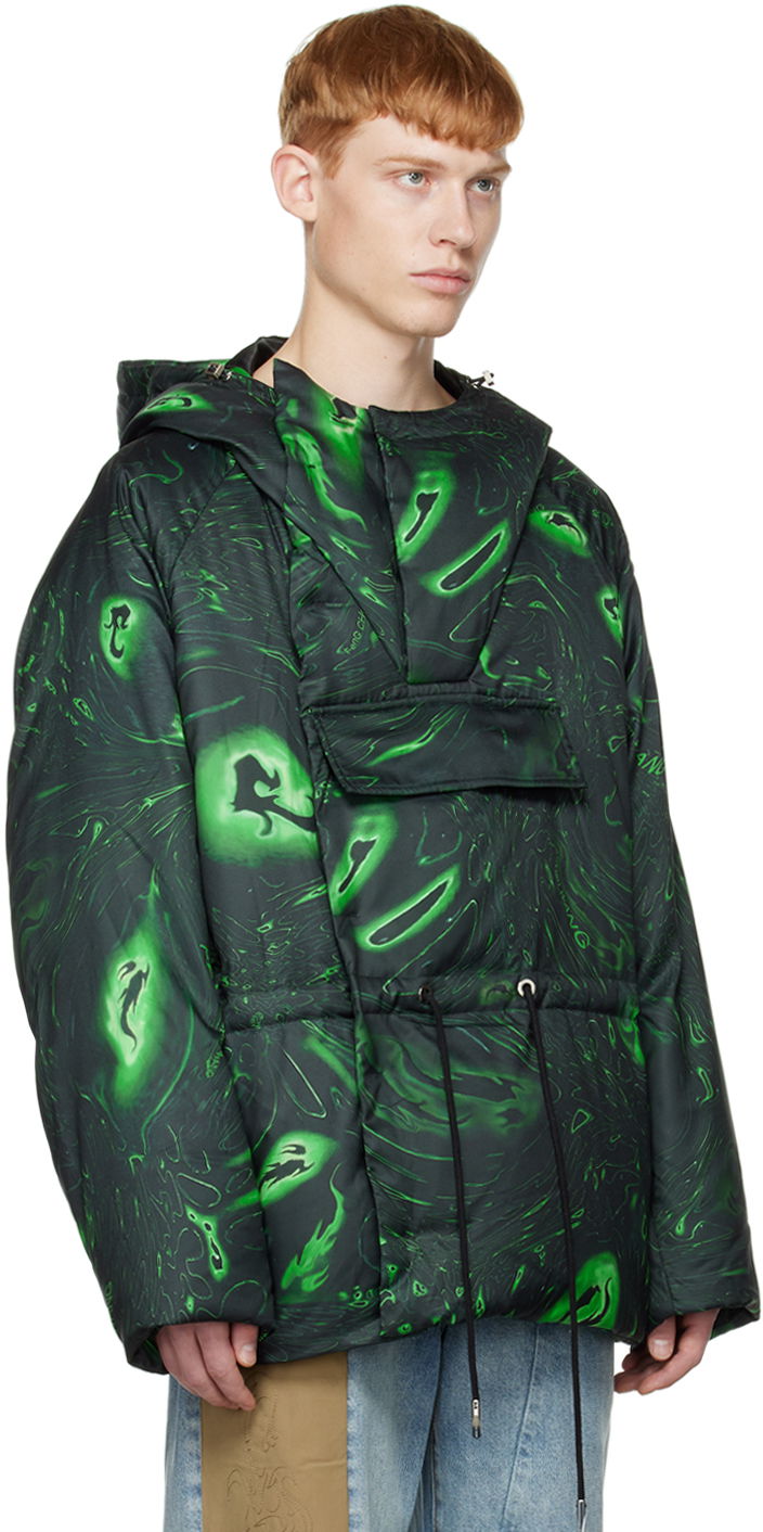 Parkas Feng Chen Wang Feng Chen Wang Graphic Down Jacket Grön | FUF14JK05, 1