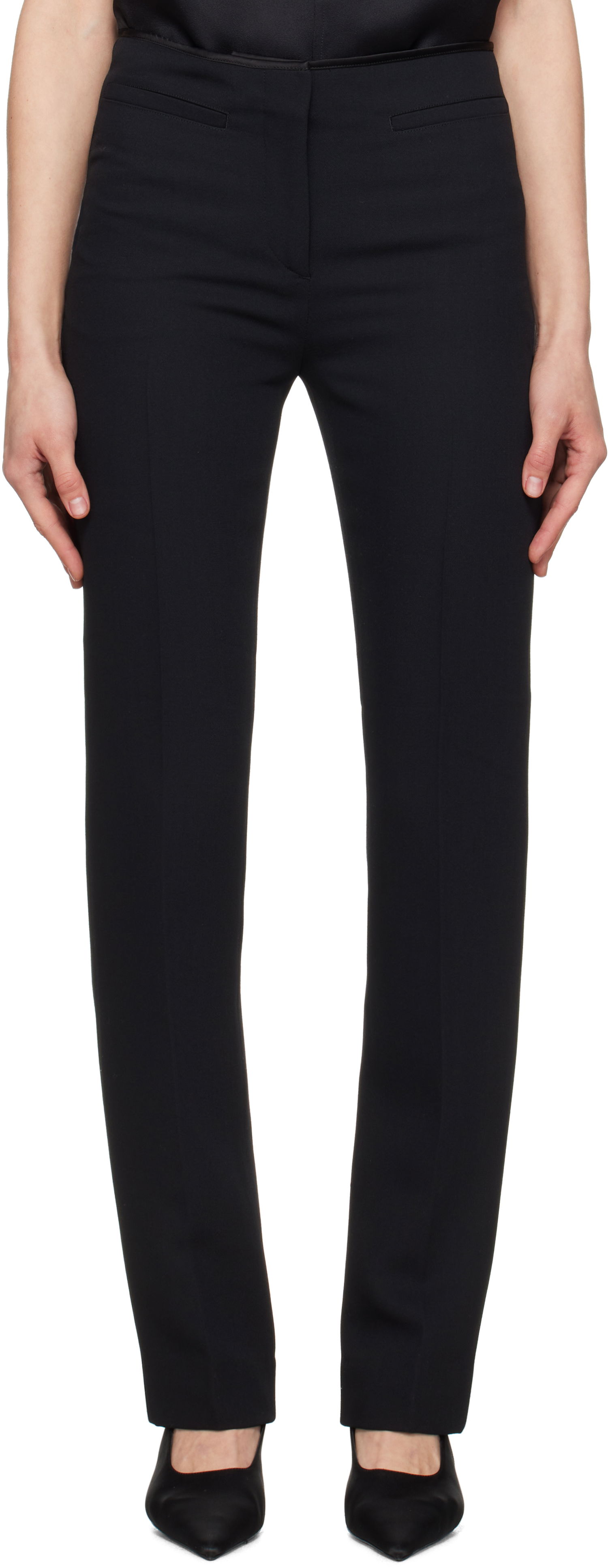 Byxor TOTEME TOTEME Low-Waist Cigarette Trousers Svart | 251-WRB0237-FB0336, 0