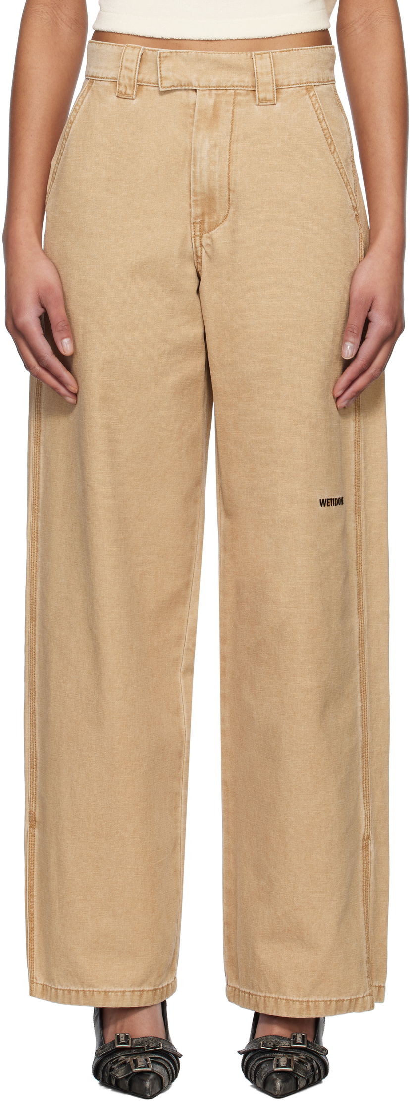 Byxor We11done We11done Work Trousers Beige | WD-PT0-25-288-W-BG