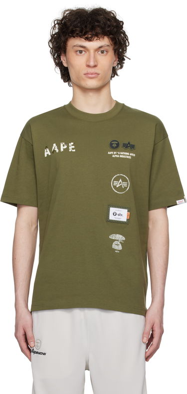 T-shirt AAPE by A Bathing Ape AAPE by A Bathing Ape Alpha Industries Edition 'Universe' T-Shirt Grön | AAPTEM9712XXNKHD, 0