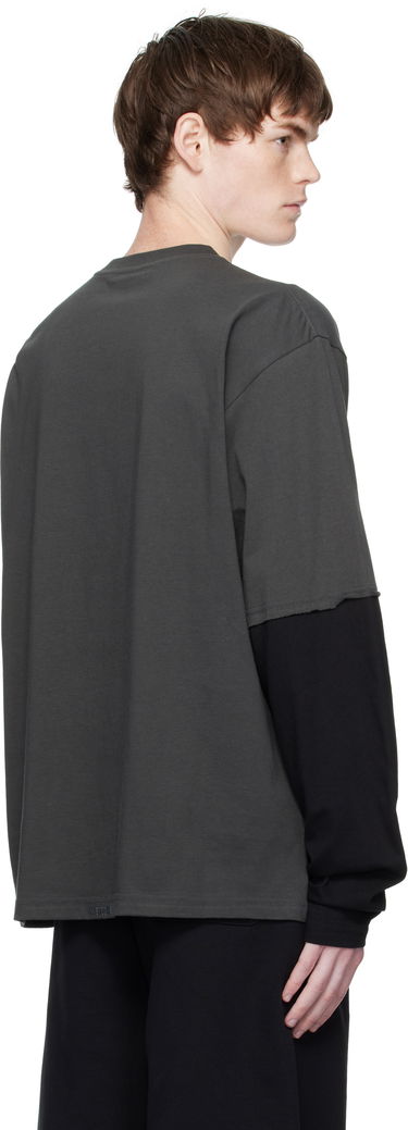 T-shirt We11done We11done Pearl Logo Layered Long Sleeve T-Shirt Grå | WD-TT2-25-739-U-CH, 2