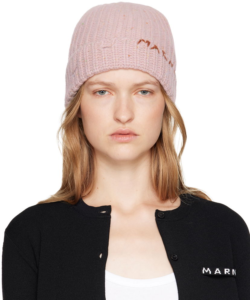 Mössa Marni Pink Shetland Wool Beanie Rosa | CLMC0125Q0 UFH938