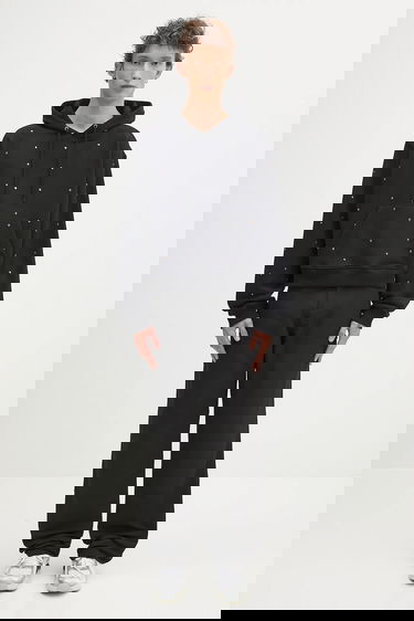 Sweatshirt Sky High Farm Sky High Farm Studded Cropped Hoodie Svart | SHF07T041, 4