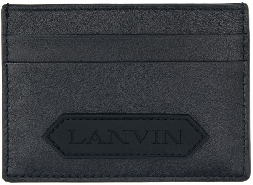 Plånbok LANVIN Patch Card Holder Svart | LM-SLSWC3-TOPS-P24