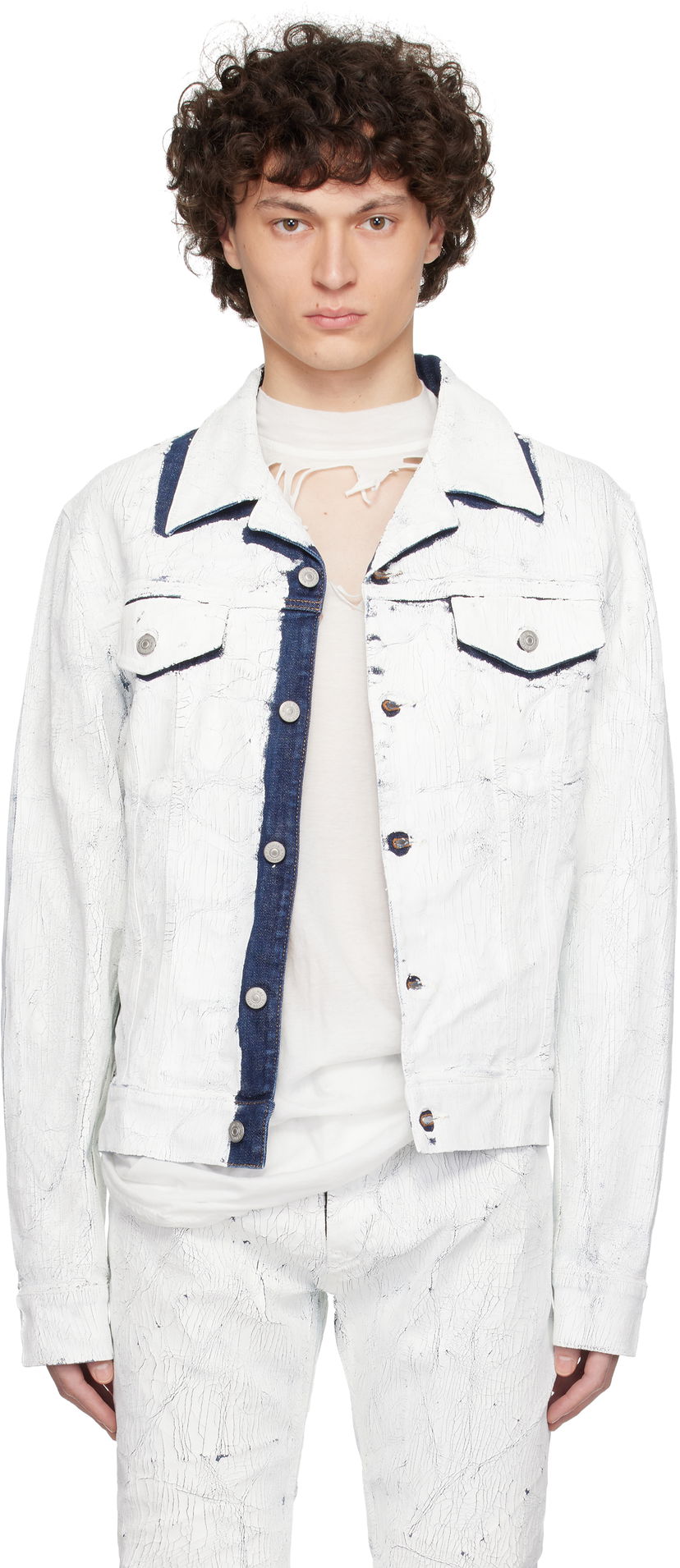 Bomberjacka Maison Margiela MM6 Maison Margiela Sports Denim Jacket Vit | SH2AM0027 M30028