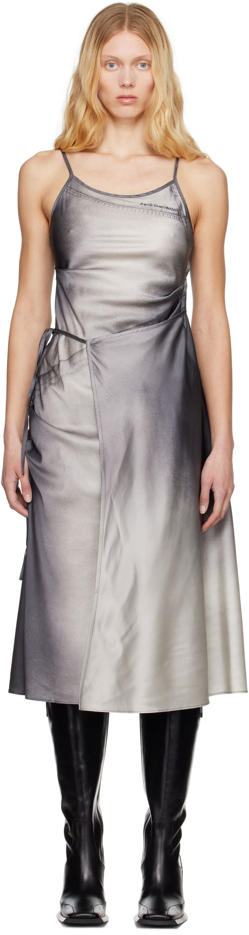 Klä Feng Chen Wang Feng Chen Wang Draped Midi Dress Grå | FWS19DR01