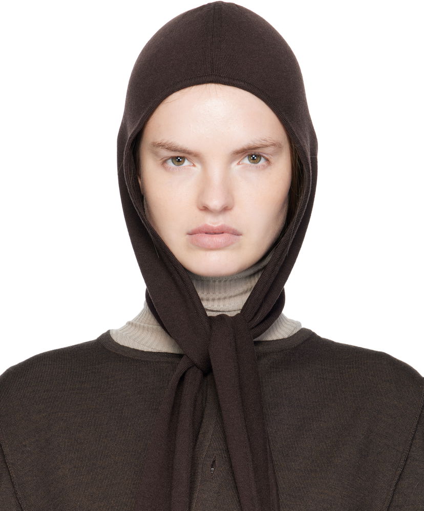 Mössa LEMAIRE Lemaire Fine Wool Head Scarf Beanie Brun | AC1229 LK1045