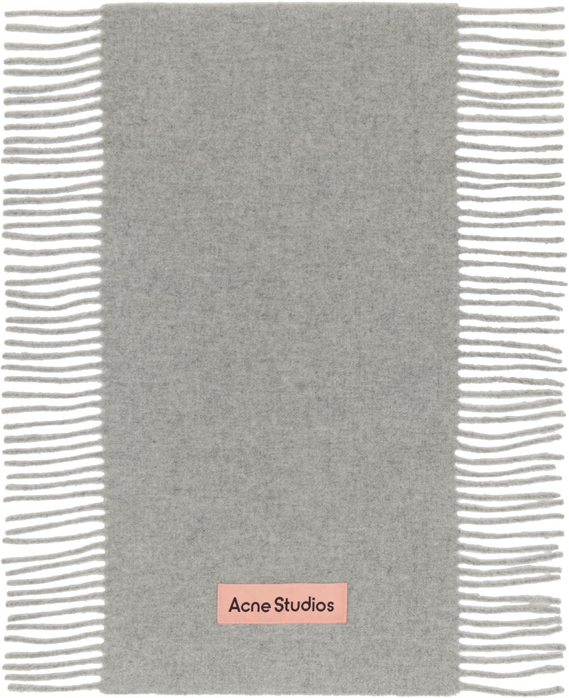 Halsduk Acne Studios Fringe Wool Scarf Grå | CA0368-