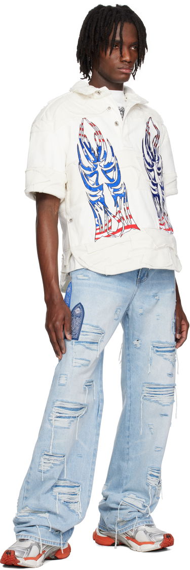 Jeans Who Decides War Who Decides War Side Patch Relaxation Jeans Blå | 1121040008SS25, 3