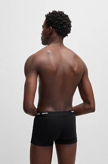 Boxare BOSS Stretch-Cotton Trunks with Logo Waistbands, 5-Pack undefined | 50493840, 1