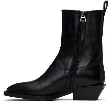 Kläder Aeyde Aeyde Luis Leather Cowboy Ankle Boots Svart | A11-AB-LISS35BL-0122-800-001, 2