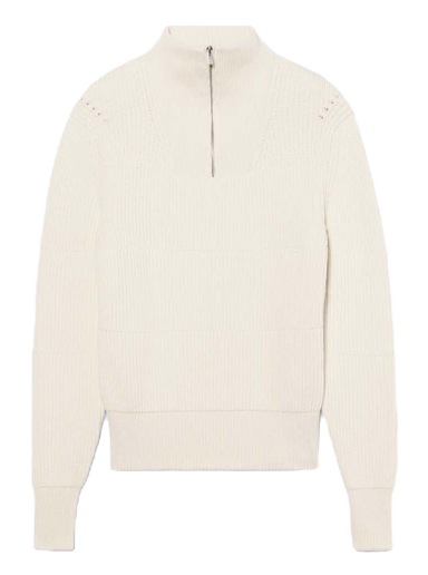 Sweatshirt Jacquemus La Maille Doce Zip Neck Off Vit | 225KN011-2044 110