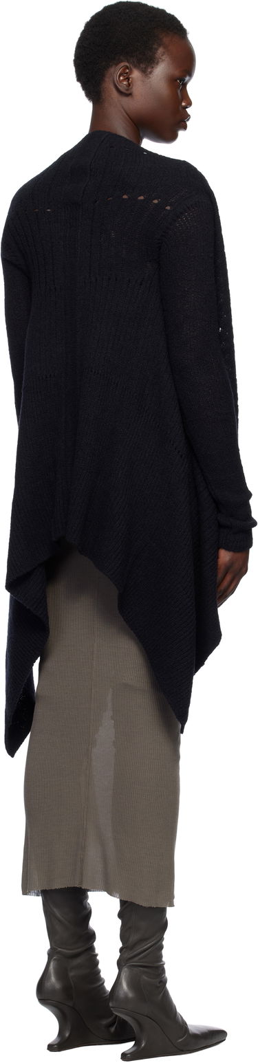 Sweater Rick Owens Rick Owens Hollywood Medium Wrap Cardigan Svart | RP01E7642 KGRID, 2
