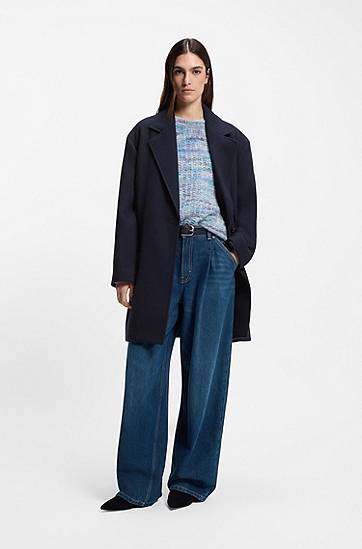 Rockar BOSS Blazer-style coat blended with wool Mörkblå | 50548660, 1