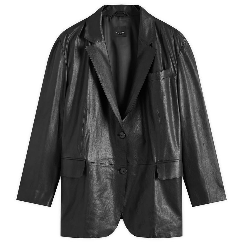 Jacka Max Mara Weekend Max Mara Marat Leather Jacket Svart | 2515441031600