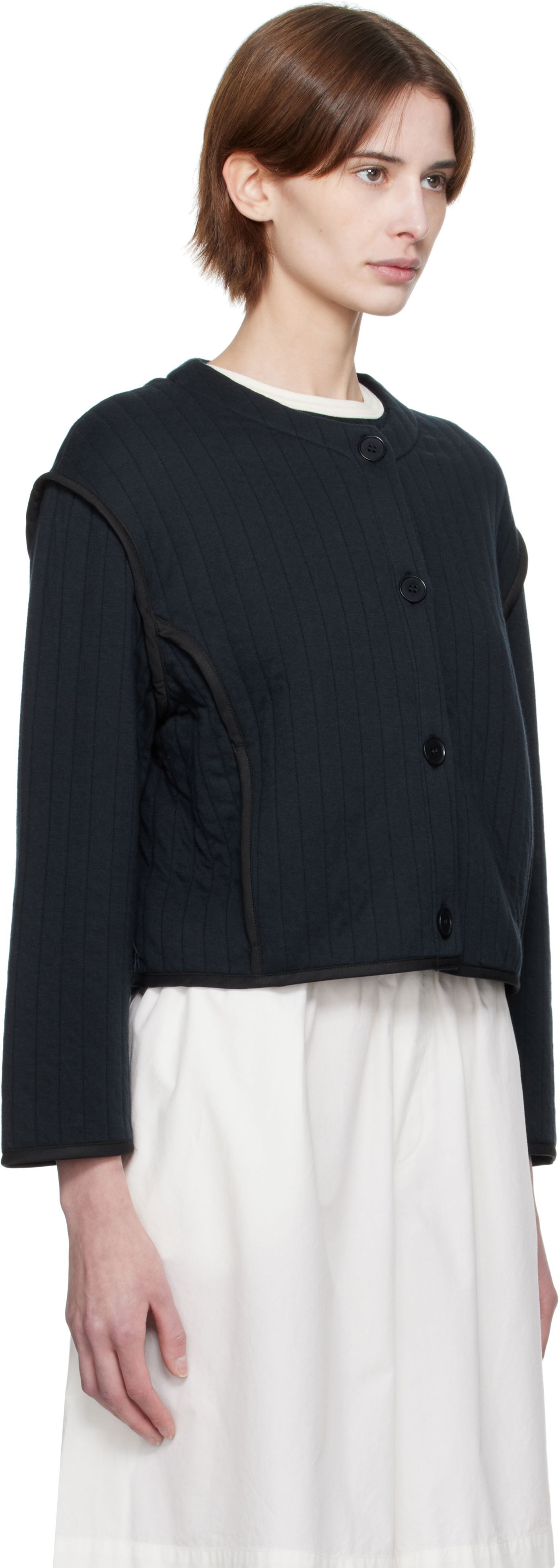 Sweater A.P.C. A.P.C. Garance Cropped Quilted Jacket Svart | COHGW-F32010, 1